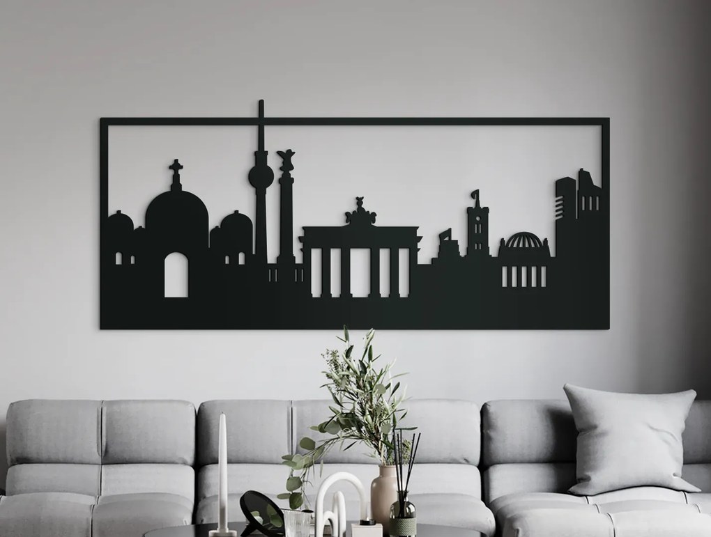 drevko Obraz Berlín Rozmer obrazu: 40 x 89 cm, Farba dekorácie: Čierna