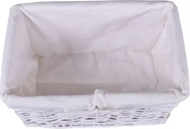 Prútený košík 30 x 20 x 15 cm - biely