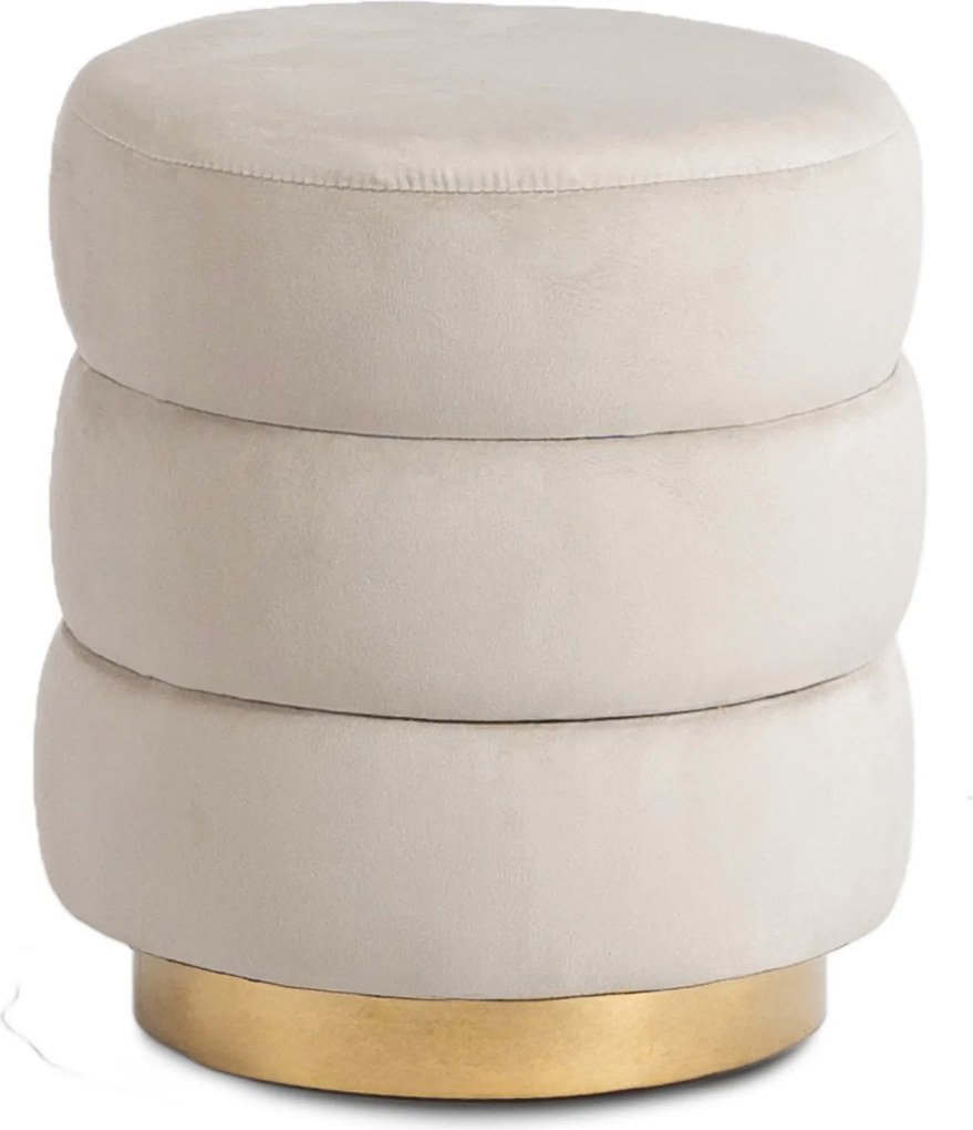 PROXIMA.store - Moderná taburetka Aura FARBA: béžová, Materiál: zamat