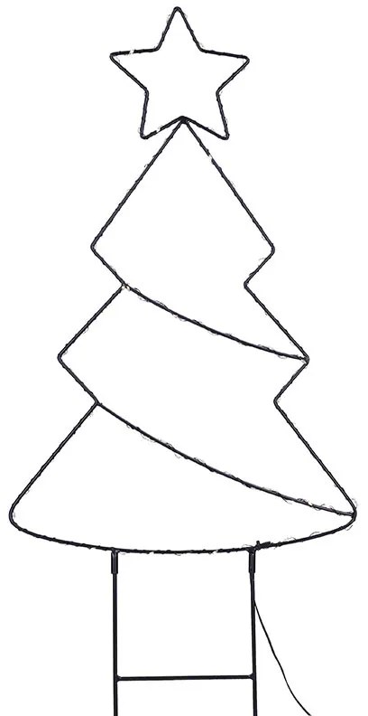 Solight LED vonkajšia dekorácia vianočný stromček, 85x LED, časovač, 68cm, 3x AA, 1v290