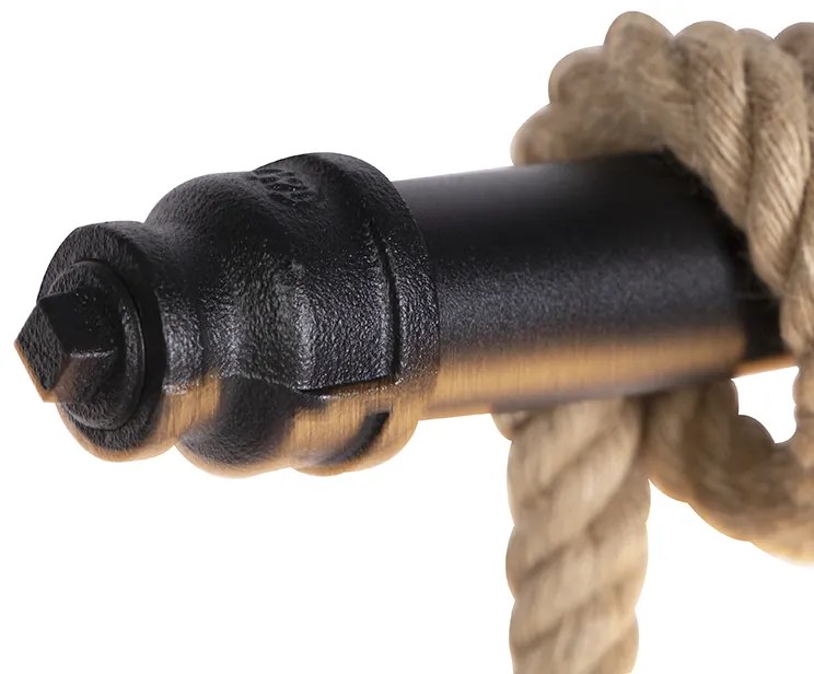 Priemyselné závesné svietidlo čierne 6 svetiel - Plural