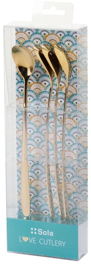 Latté lyžičky so srdiečkom champagne 4 ks set – Love Cutlery - 116628