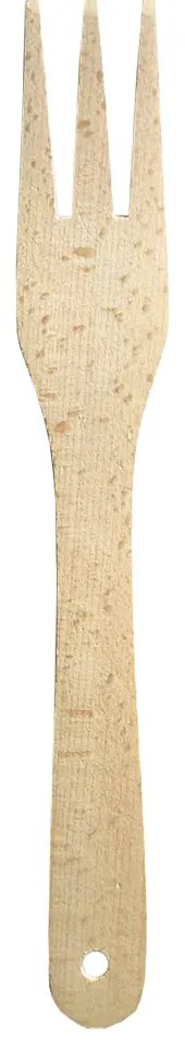 AMADEA Drevená vidlička trojhrotá, masívne drevo, dĺžka 28 cm