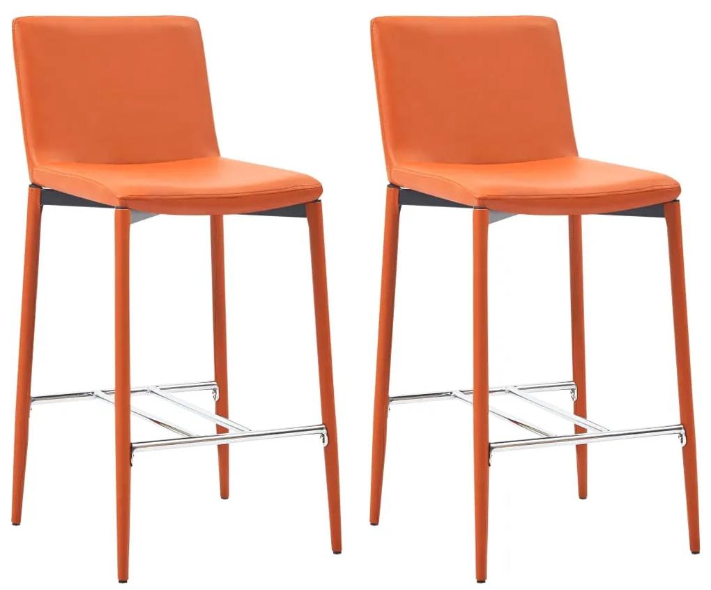 Barové stoličky 2 ks, oranžové, umelá koža 281520