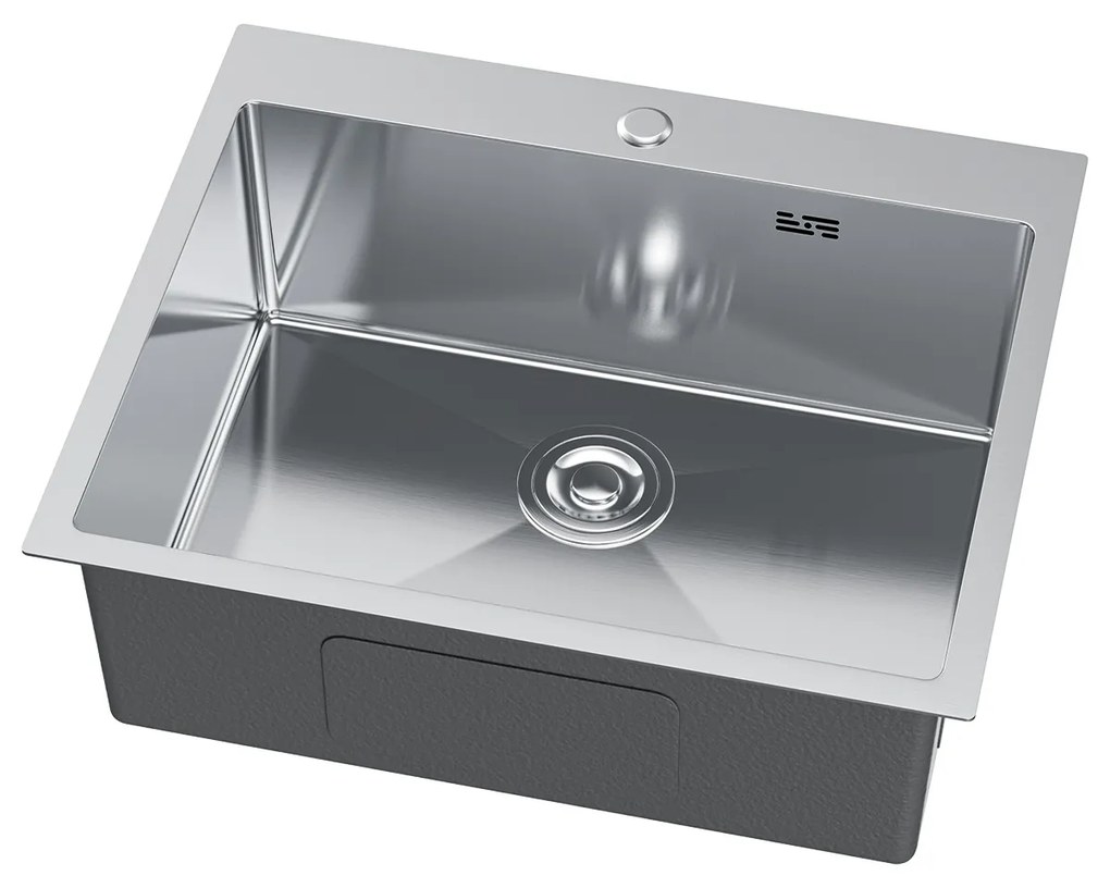 Erga HD, 1-komorový oceľový drez 600x500x210 mm, oceľová, ERG-MLS-HD6050X