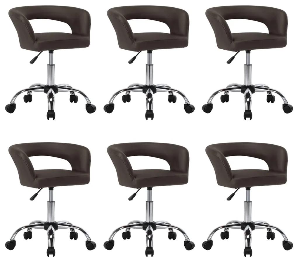 Jedálenské stoličky 6 ks hnedé umelá koža 3059884