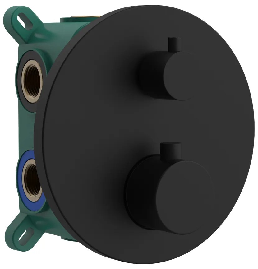 Sapho Sapho, Podomietková sprchová termostatická batéria, box, 2 výstupy, čierna matná, RH396B