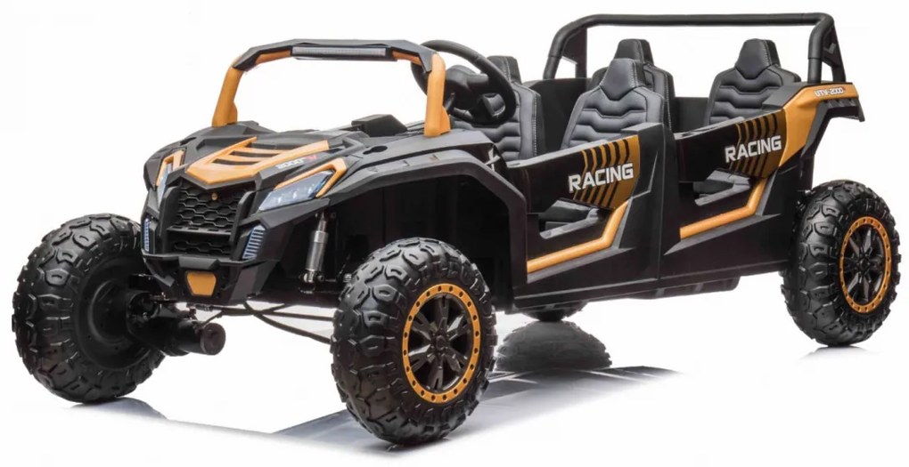 LEAN CARS Elektrické autíčko Buggy ATV Racing UTV2000 Štvormiestne!!! Zlatá - 4 X 150W - 24V14Ah + 24V14Ah grátis - 2023