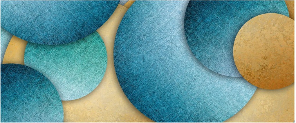 Obraz abstrakcie kruhy (120x50 cm)