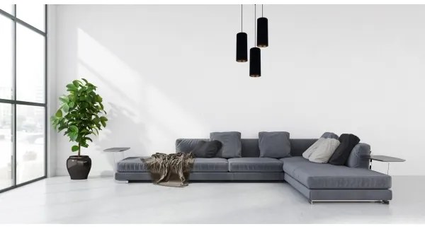Luster na lanku AVALO 3xE27/60W/230V pr. 35 cm čierna