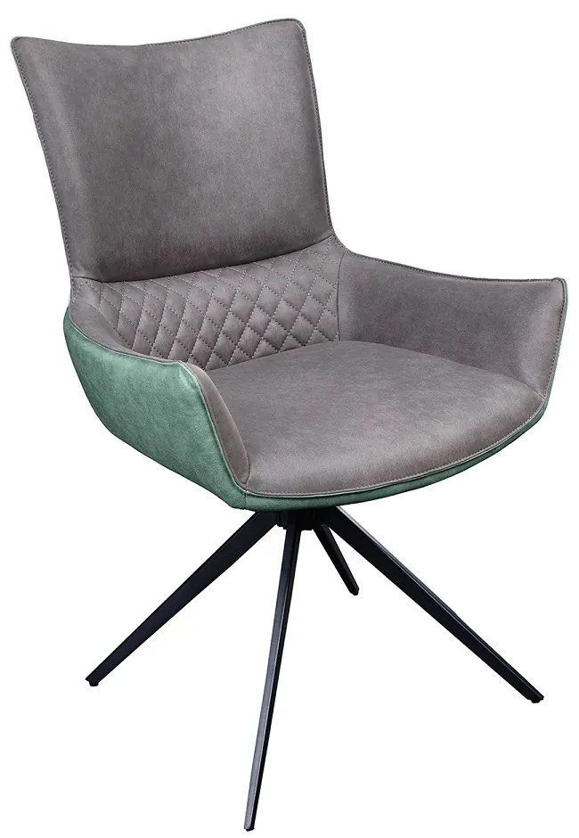 Dizajnová otočná stolička Wendell sivá / zelená