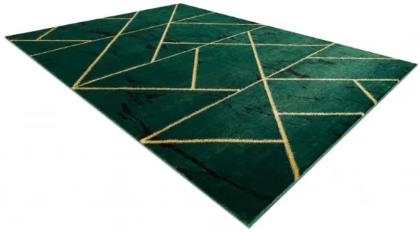 Koberec EMERALD exkluzívny 1012 glamour, styl geometrický, marmur fľaškovo zelený / zlatý