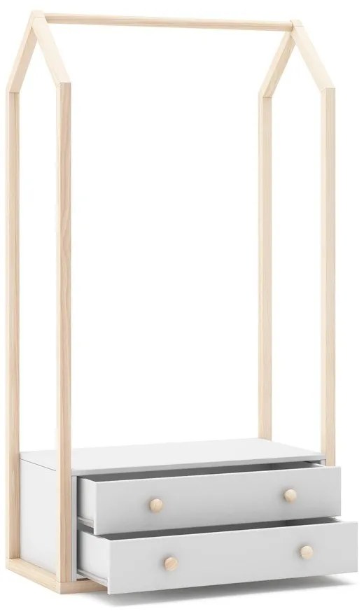 Biela otvorená detská šatníková skriňa 80x170 cm Esteban – Marckeric