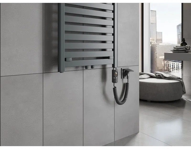 Mexen Uran, elektrické vykurovacie teleso 1800x600 mm + vykurovacia tyč 900 W, antracitová, W105-1800-600-2900-66