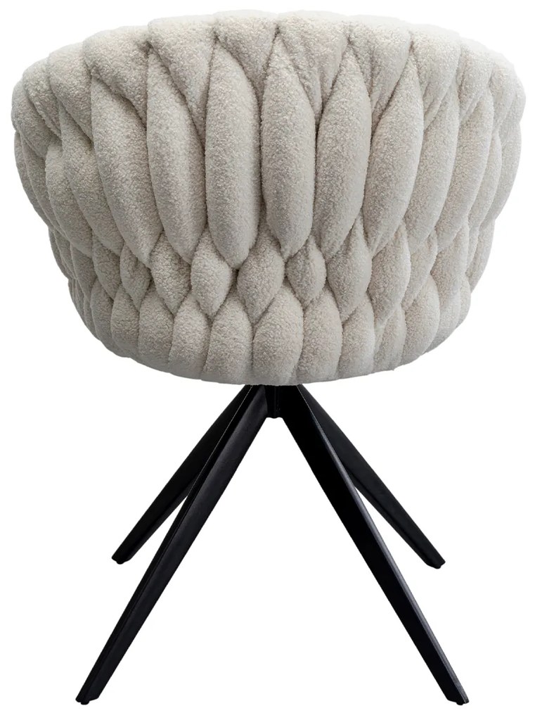Knot Boucle otočná stolička biela