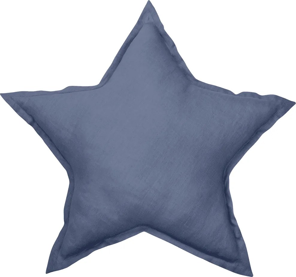 Ľanový vankúš hviezda džínsová 50 cm