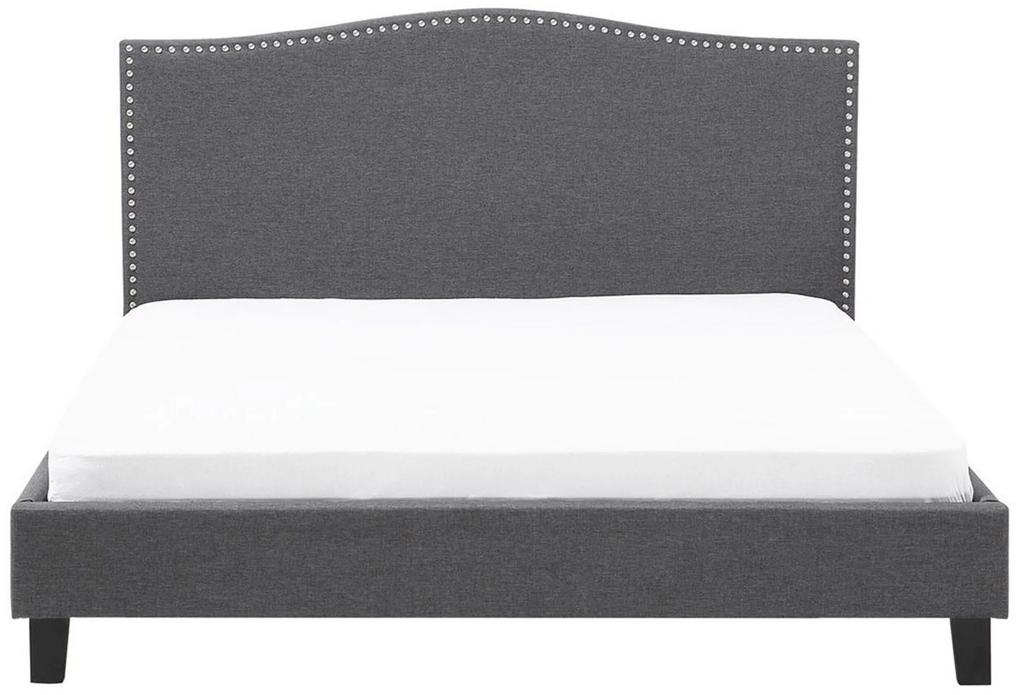 Čalúnená posteľ 160x200cm sivá MONTPELLIER Beliani
