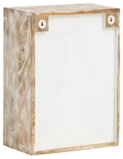furniture-nabytek.cz - Masívna nástenná skrinka Bitna z mangového dreva, lakovaná, prírodná farba – 43×25×60 cm