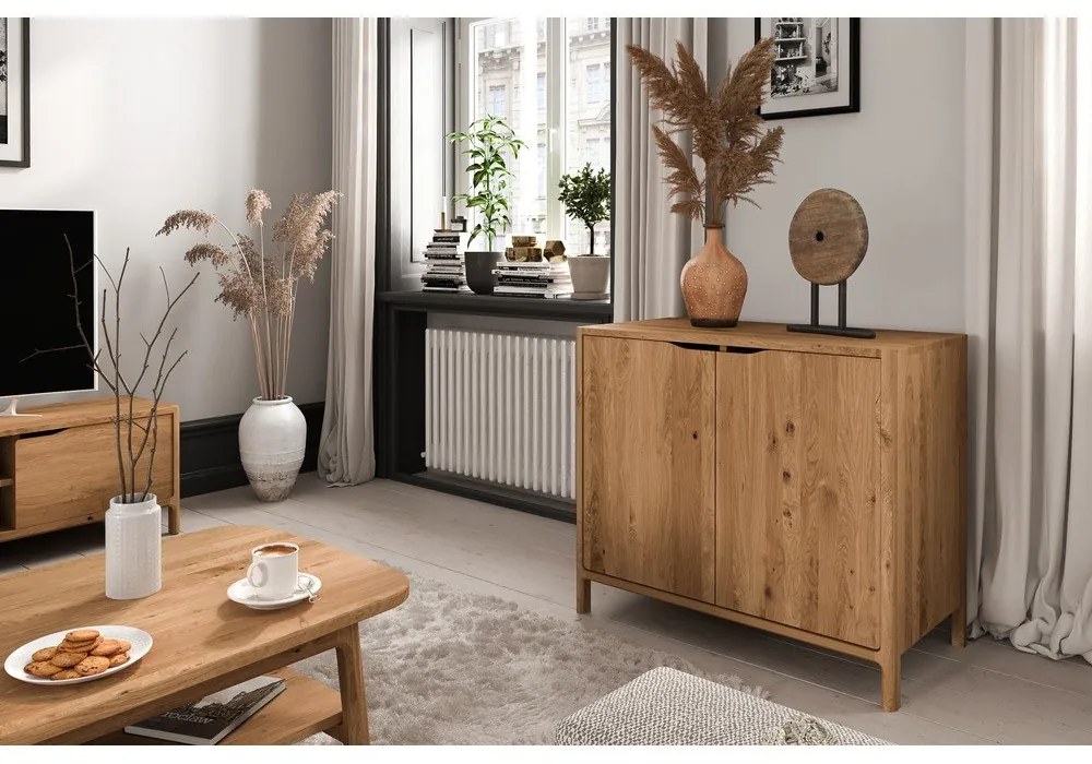 Skrinka z dubového dreva v prírodnej farbe 95x80 cm Twig – The Beds