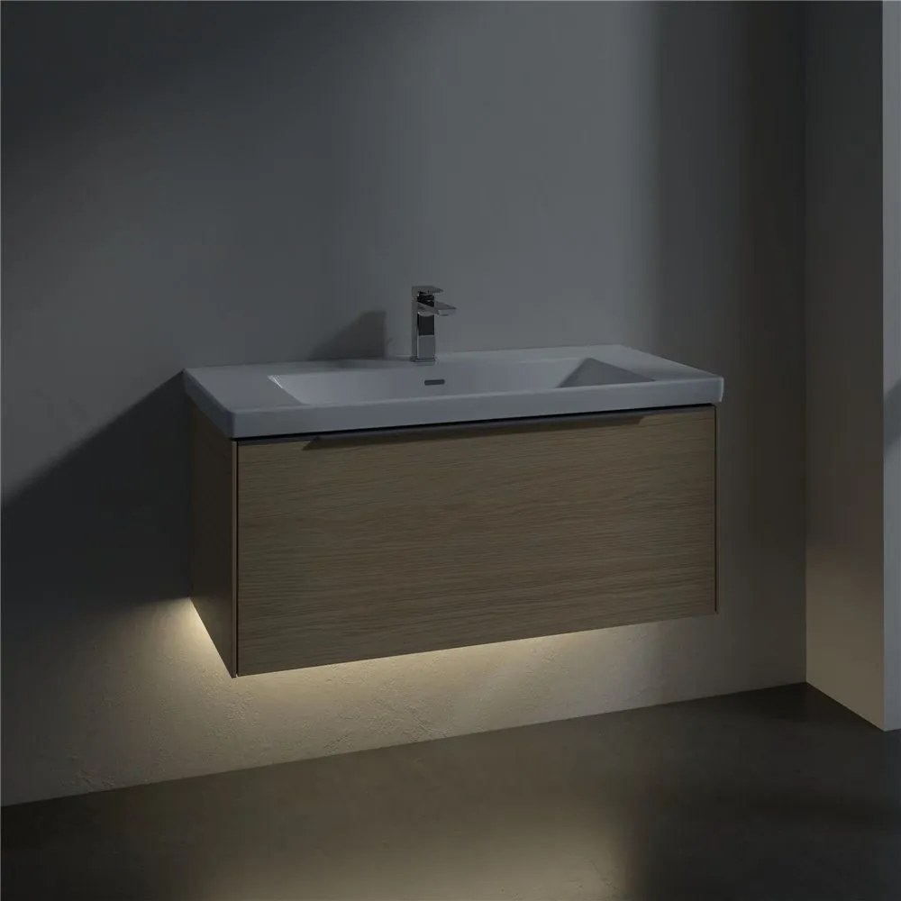 VILLEROY &amp; BOCH Subway 3.0 závesná skrinka pod umývadlo, 1 zásuvka, s LED osvetlením, 973 x 478 x 429 mm, Nordic Oak, C569L0VJ