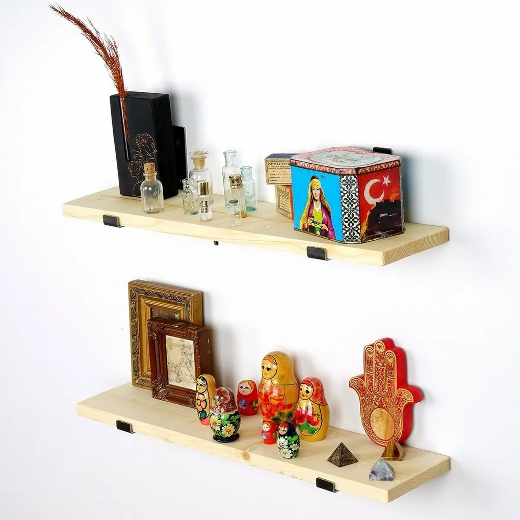 Polička Lam008 Black and Oak