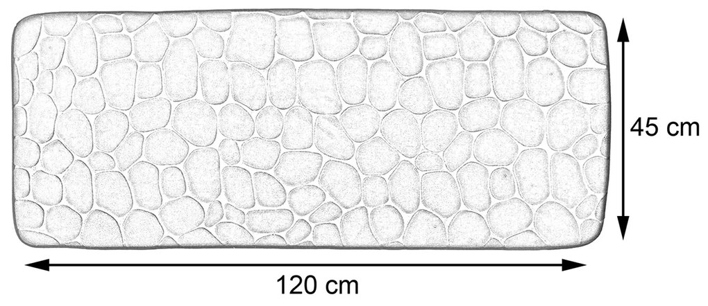 TENDANCE Predložka do kúpeľne Stones, 45x120 cm, béžová
