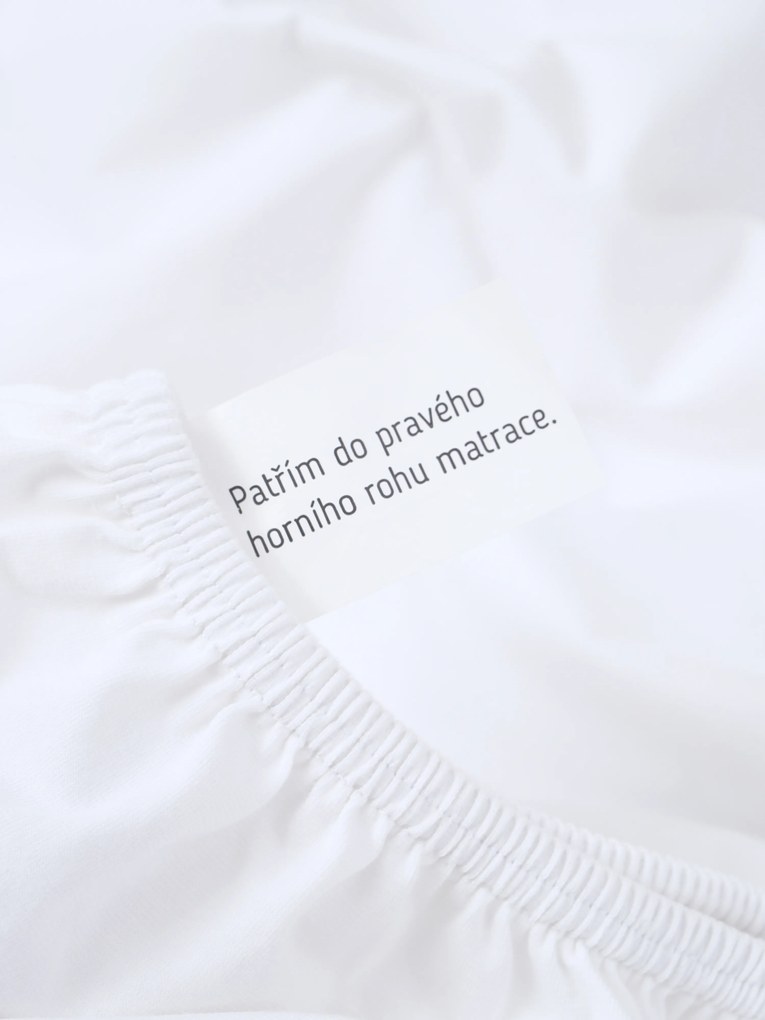 Jersey prostěradlo s elastanem 140 × 200 cm – bílé