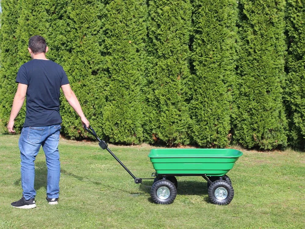 CH Zelený záhradný vyklápací vozík Fury - 75l