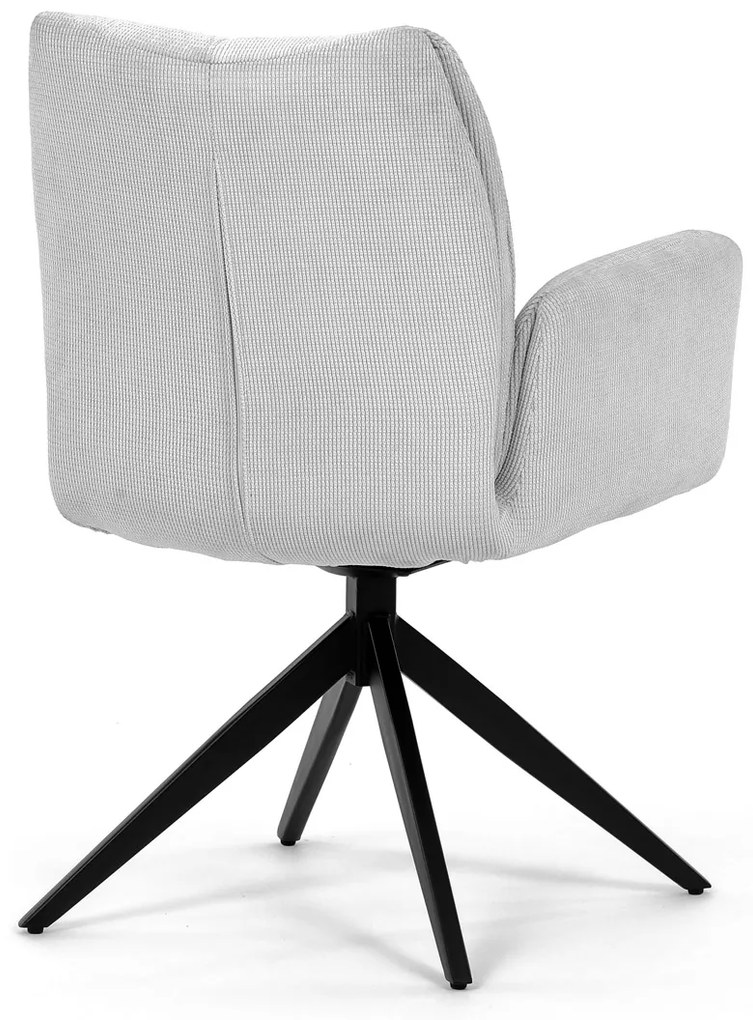 Autronic - Židle jídelní, bílá látka, otočný mechanismus 180°, černý kov - HC-993 WT2 AKCE