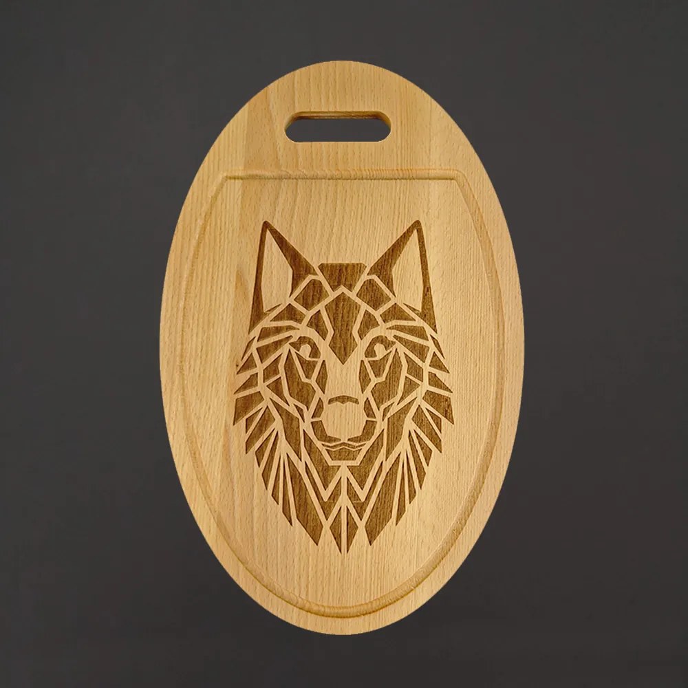 AMADEA Drevená servírovacia doska - podnos oválne vlk, masívne drevo, 38 cm