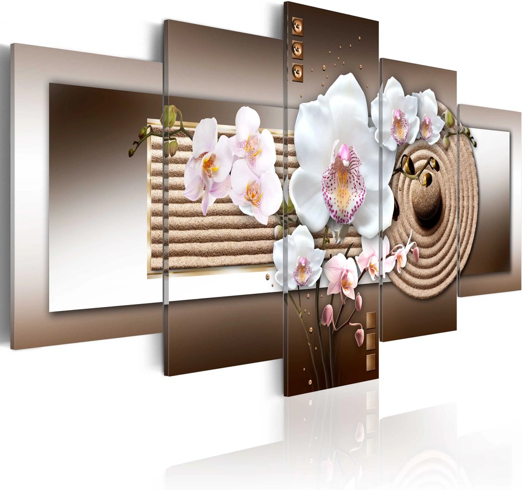 Obraz - Orchid and zen garden 100x50
