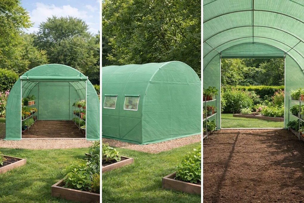 Záhradný fóliovník BestBerg BBGT‑12G / 12 m² / 4 × 3 × 2 m / zelená