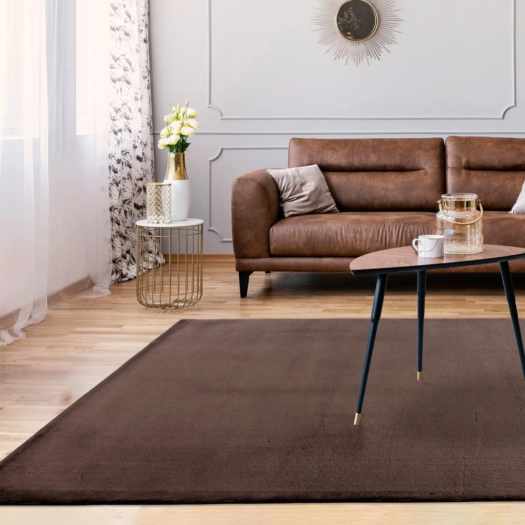 Dekorstudio Kožušinový koberec TOPIA - hnedý Rozmer koberca: 80x150cm