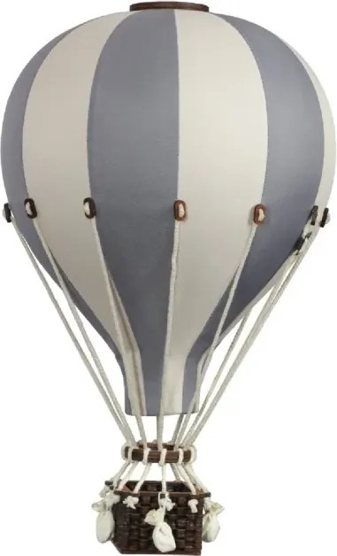 Dekoračný lietajúci balón šedo/béžová – dekorácia do detskej izby S-28cm x 16cm