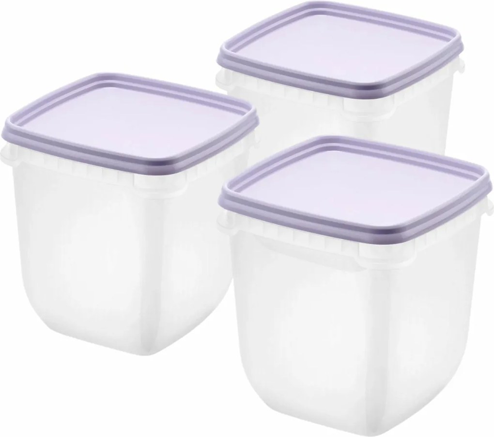 SmartStore Sada plastových dóz Freezer 3 ks, levanduľa, 1000 ml, 1000 ml