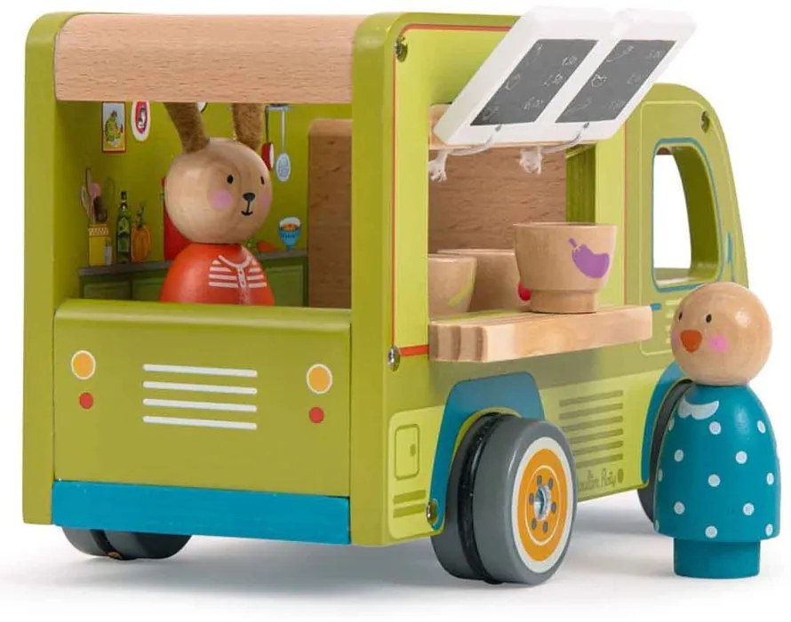 Drevené autíčko La Grande Famille Food Truck – Moulin Roty