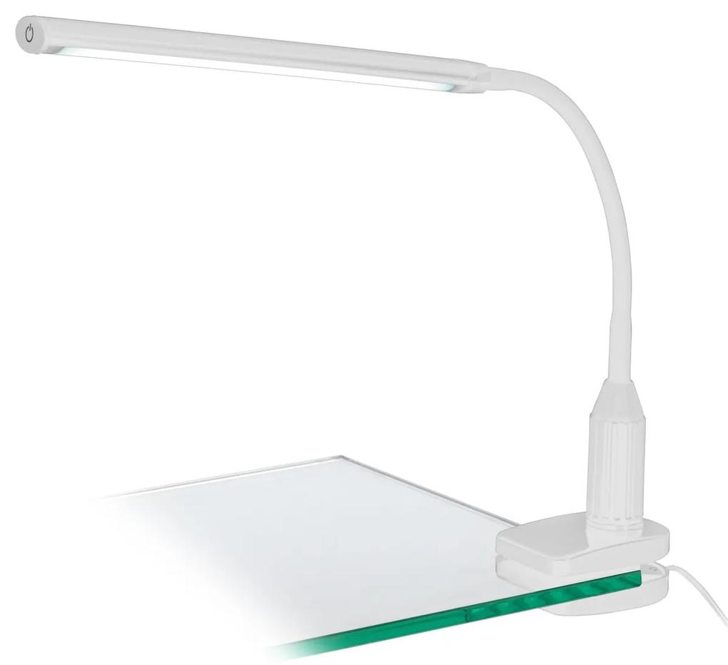 EGLO Moderná stolová lampa LED s klipom LAROA, biela