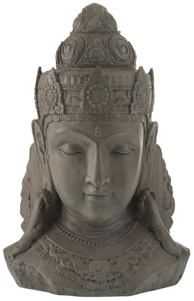Šedá dekoratívne soška hlavy Buddha L - 57 * 40 * 85 cm