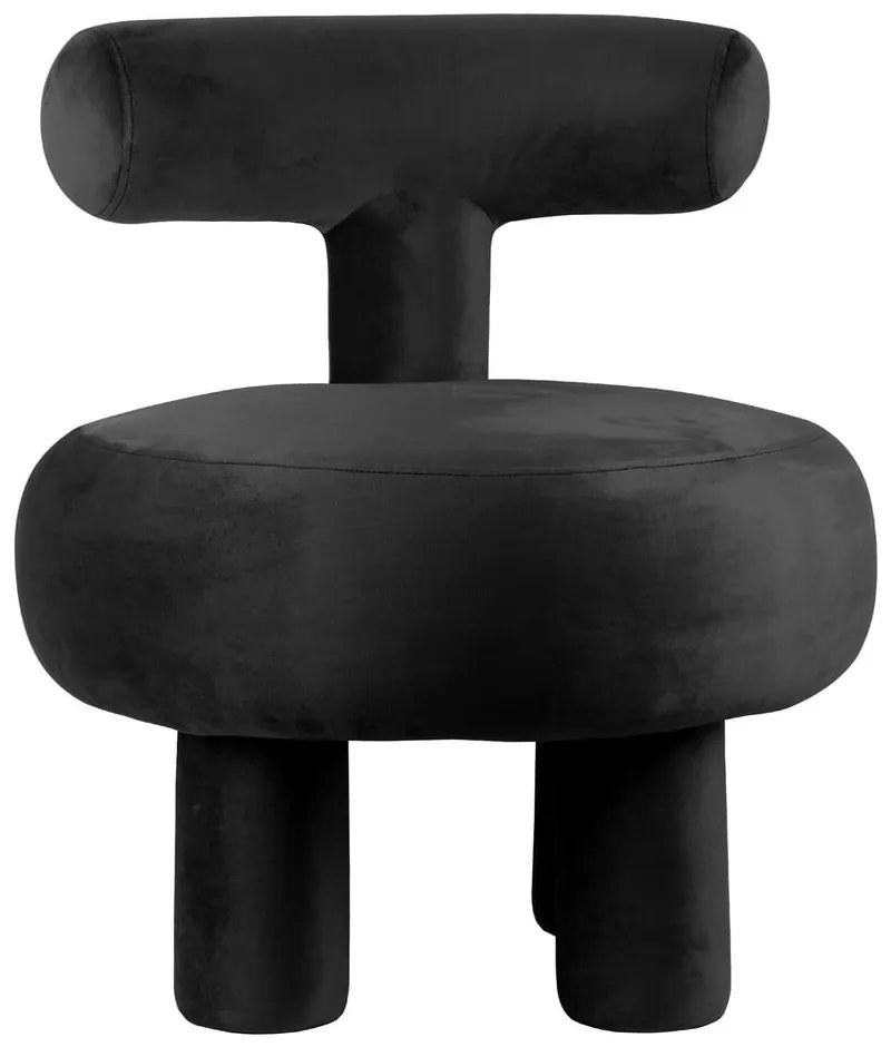 Čierne zamatové kreslo Abrazo – Leitmotiv