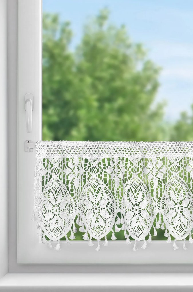 KRÁTKA ZÁCLONA NA PÁSKE MOLY 150X30 CM BIELA