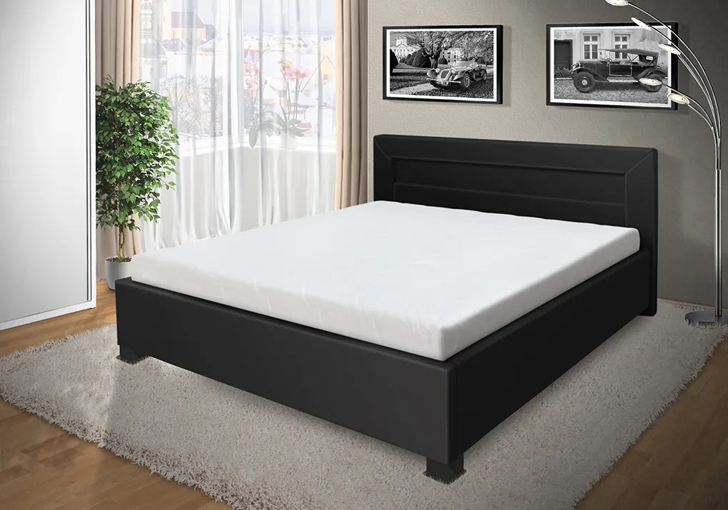 Nabytekmorava Luxusná posteľ Mia 160x200 cm Farba: eko čierná, úložný priestor: nie