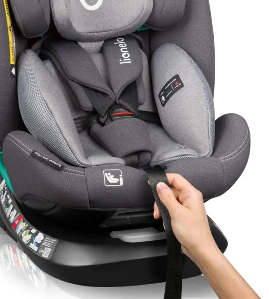 Lionelo - Otočná autosedačka s bázou BASTIAAN ONE i-Size 40-150 cm Grey Stone