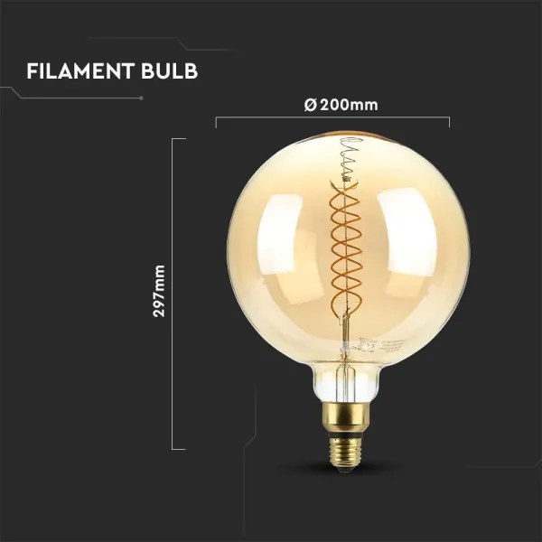 LED Stmievateľná žiarovka FILAMENT G200 E27/8W/230V 1800K