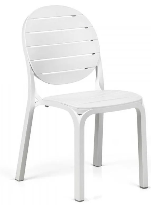 ERICA záhradná stolička bez podrúčok bianco/bianco
