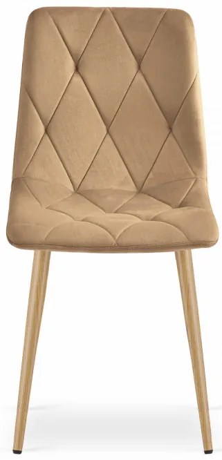 Jedálenská stolička LIBRA zamatová hnedá / drevené nohy