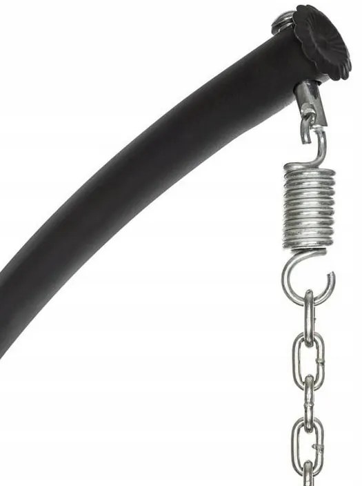 Závesné hojdacie kreslo PALERMO EXTRA, nosnosť 150 kg - čierne + béžové vankúše