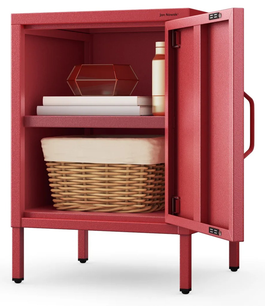 Nočný stolík MIA, 424 x 595 x 400 mm, Modern: červená farba