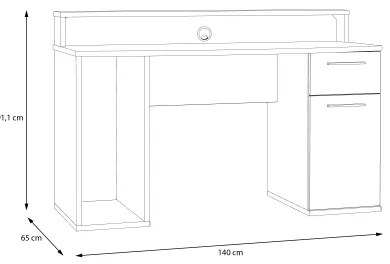 Písací stôl s podsvietením IVAR biely