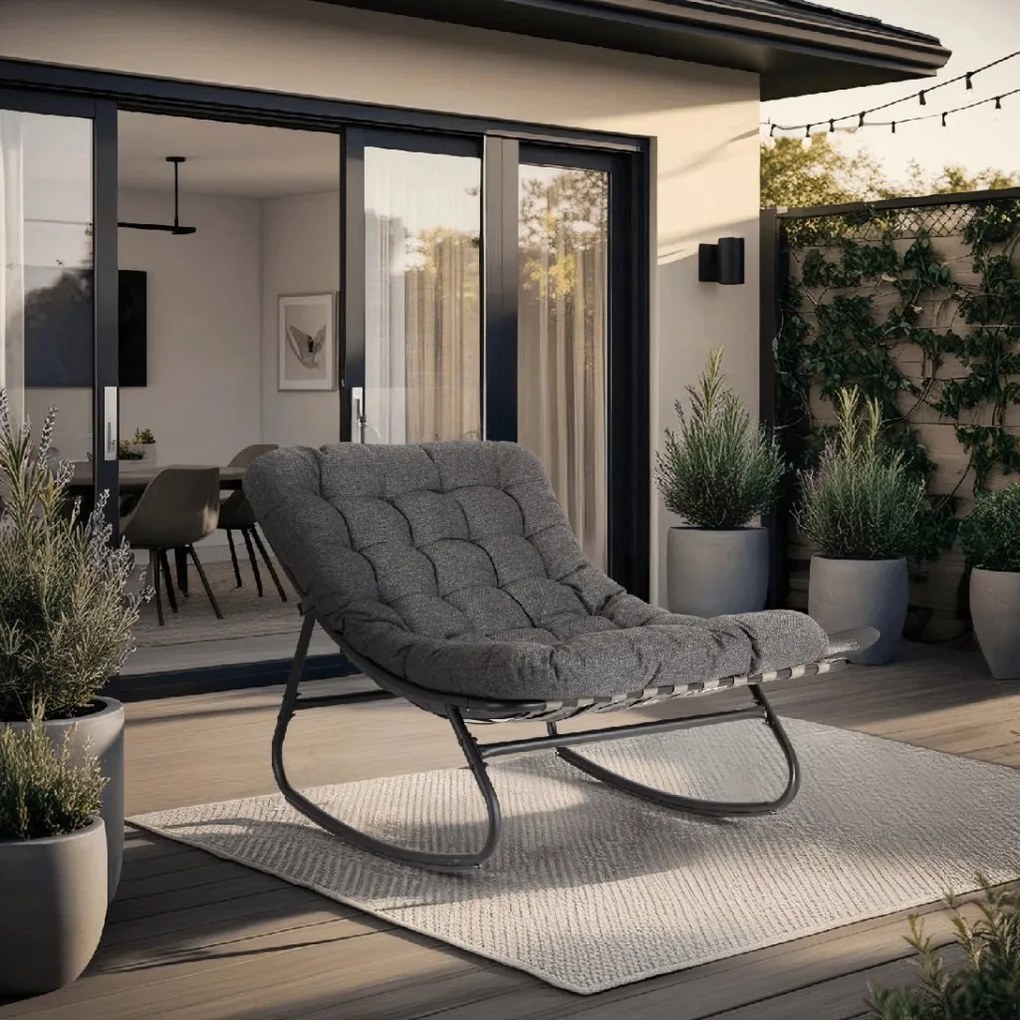 PROXIMA.store - Relaxačné hojdacie kreslo AURORA FARBA: čierna