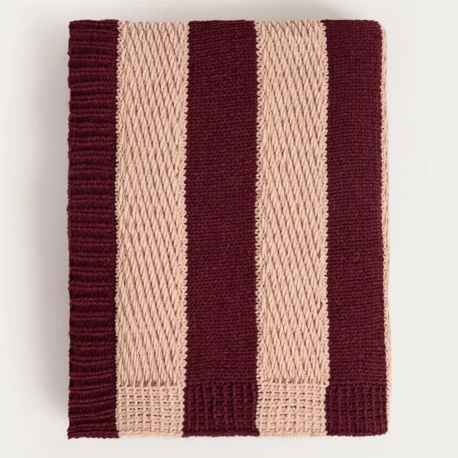 Deka RUDENS pruhovaná bordová 752438